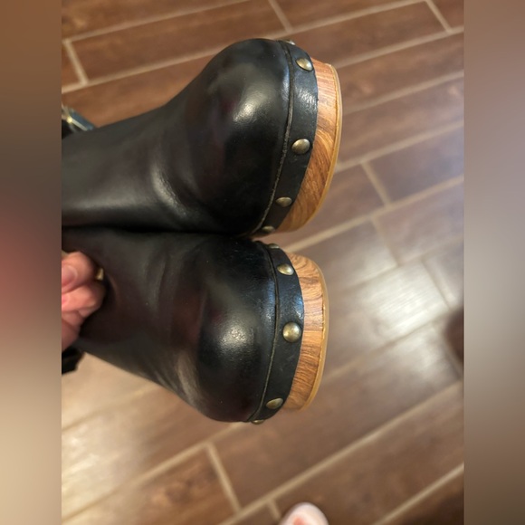 KORK Ease Sienna Slingback Leather Studded Platform Clogs- 10 - Picture 6 of 12